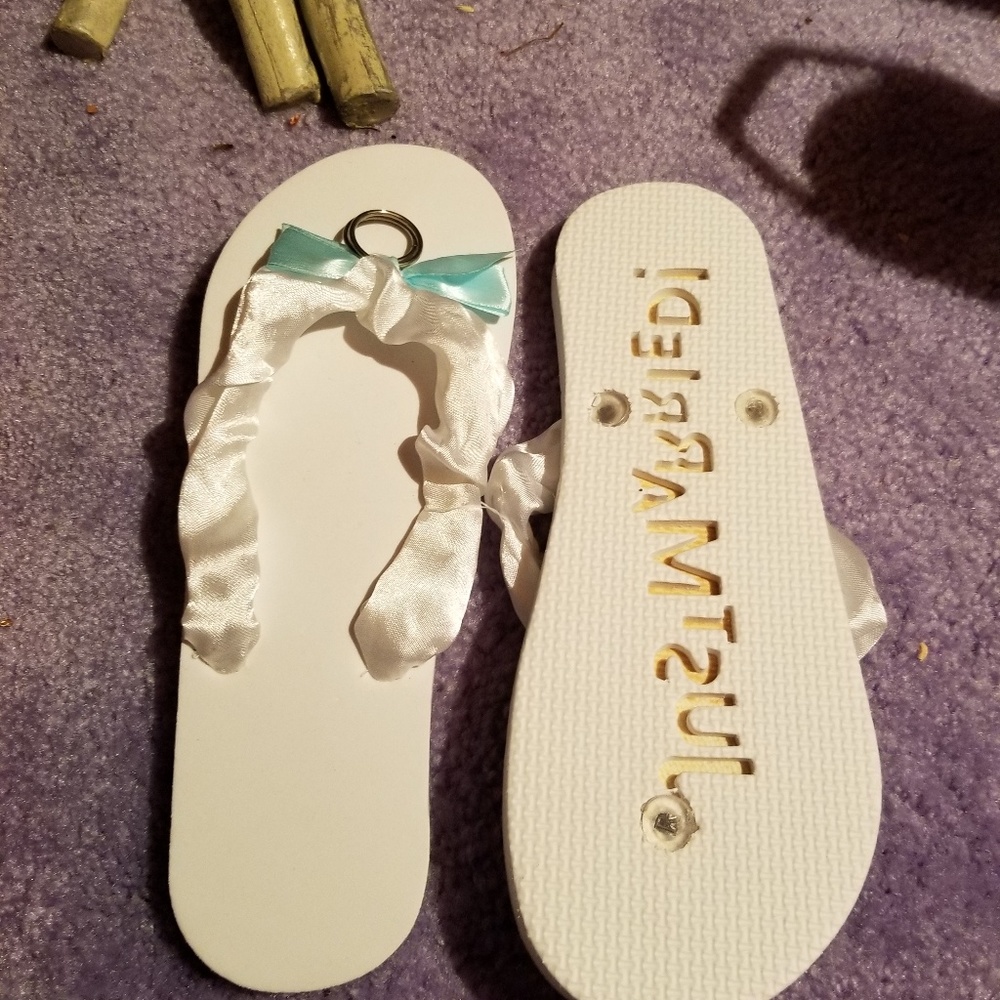 Just married flip flops